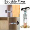 Tiardey 4 Pcs Bed Frame Anti-Shake Tool Bedside Stoppers Adjustable Threaded Fixer Rotatable Swing head for Home Bed Furniture Cabinets Wall Supp