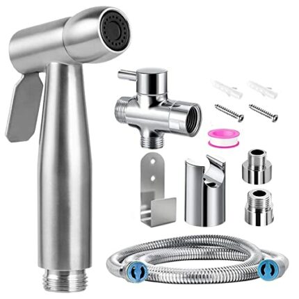 Handheld Bidet Sprayer Kit - Stainless Steel Douche Muslim Shower Spray with Hose Bidet for Toilet Cleaning, Pet Bath, Personal Hygiene (4pack) (
