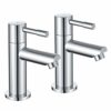 Bath Tap Pair of Hot and Cold Bathroom Tub Taps Chrome WasserRhythm