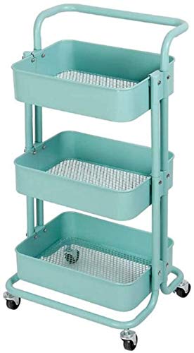 Storage cart 3 Layer Kitchen Storage Trolley Rack Cart Rolling Trolley Shelf Kitchen Furniture Storage Trolley Rolling Cart Organizer Stand (Colo