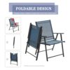 VICLLAX 2 Pieces Patio Folding Chairs, Outdoor Portable Dining Chairs for Lawn Garden and Porch, Dark Blue