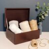 Creative Deco Large Brown Wooden Storage Box | 30 x 20 x 14 cm (+/-1 cm) | with Hinged Lid | Gift Box for Tool Dog Toy Shoes Clothes Kitchen Stor