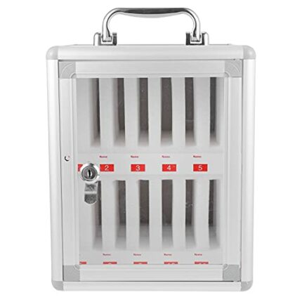 TOYANDONA Cell Phone Organizers Cell Phones Storage Cabinet 12 Slots Pocket Chart Storage Locker Box Metal Wall Mount Locking Organizer for Class