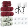 Towel Rack Wall Mounted, Bathroom Towel Storage Hanging Towels Holder, 5 Tier Individual Towel Rail With 10 Hooks, Durable Metal Bathroom Accesso