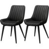 dining chair Kitchen Dining Room Furniture Chairs Dining Chairs Set Of 2 Kitchen Chairs with PU Cushion Seat Back Modern Mid Century Living Room