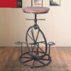 DINGZZ Chair Pub Bar Height Barstool Industrial Dining Bar Stools Chairs for Coffee Shop, Bar, Home Balcony-White