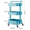 DINGZZ 3-Tier Kitchen Storage Carts Wheels Trolley Bathroom Storage Organization Cart With Wheels Storage Shelves