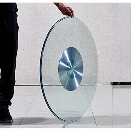 ALIAOFORZ Turntable, 360-Degree Free Rotating, Tempered Glass, Silent Bearings, Kitchen Decor Accessory, Fully Assembled