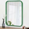 AOAOPQ 45x65 cm Green Wall Bathroom Mirror Horizontal Vertical for Vanity Rectangle Large Bathroom Mirror Vanity Mirror Anti Rust Hangs Horizonta
