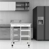 DINGZZ 4 Tier Storage Trolley Cart Kitchen Organizer Bathroom Movable Storage Shelf Wheels Household Stand Holder Furniture