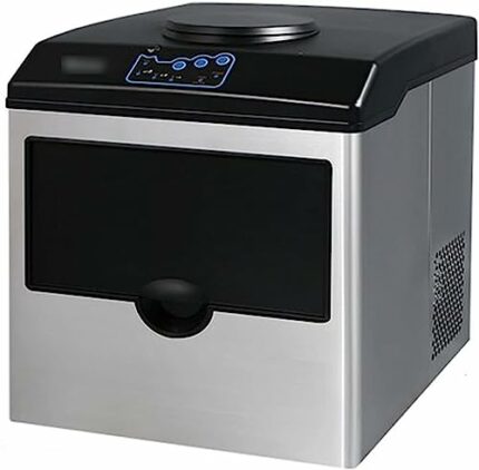 Shykey countertop ice machine Compact Ice Maker and Water Dispenser, 12 Bullet Ice Cubes Ready in 8 Minutes,55lbs in 24Hrs,for Home Kitchen Offic