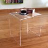 Clear Transparent Acrylic Perspex Plastic Side Table Living Room End Table Hygienic Easy Clean