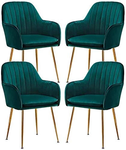 dining chair Kitchen Dining Room Furniture Chairs Velvet Dining Chairs Set Of 4 Metal Legs Armchair with Upholstered Soft Seat & Backrest for Kit