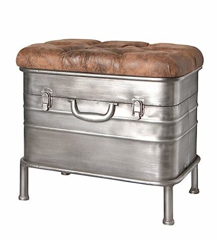 HAKU Möbel Bench, metal, anthracite-brown, W 51 x D 34 x H 48 cm