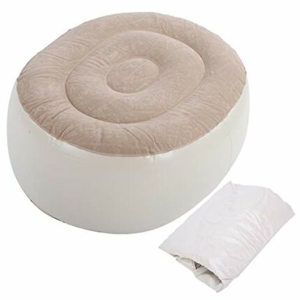 plplaaoo Inflatable Stool, Portable PVC Inflatable Foot Chair, Soft Inflatable Ottoman, Durable Air Chair for Home, Garden, Office, Travel and Ca