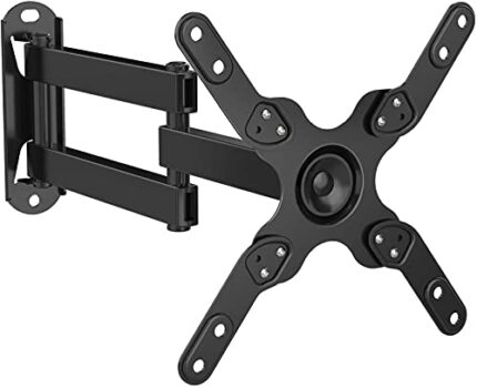 TV Wall Bracket Tilts Swivels Extends, TV Wall Mount Bracket for Most 13-42 Inch Flat&Curved TVs up to 15kg, Max. VESA 200x200mm