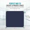 Steel-AID Room Divider | Freestanding Office Wall Partition with Blackout Screen, Restaurant, School, Church, Classroom, Dorm Room, Kids Room, Fr