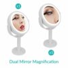 Anika 67039 LED Vanity Mirror | Bathroom/Makeup/Bedroom Mirror | 360° Swivel Rotation | 5 x Magnification | Grey Colour | Battery Operated | 31cm