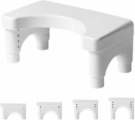 Toilet Stool,Poop Stool Adult for Bathroom Toilet Stool Squat Adult (White, Plastic Feet)