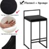 RTYHN Breakfast Barstools Set of 2 Modern Bar Stool Counter Height Bar Stool Black Upholstered Barstool Seat Height 25.6inch the load capacity 15