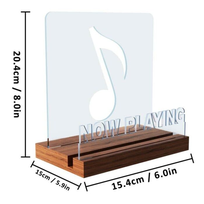 YuanDian Now Playing Vinyl Stand, Light up Now Spinning Record Stand, Wooden Acrylic Holder for Vinyl Album Display Storage, Vinyl Record LED Dis