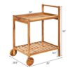 DINGZZ 2-Tier Rolling Kitchen Trolley Cart Dining Serving Cart Outdoor W/Wheels With Solid Wood Countertop And Spice Rack