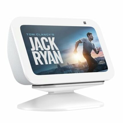 Stand for Ech0 Show 5 (3rd Generation) - PlusAcc Adjustable Mount Accessory with Tilt Function and Anti-Slip Base (White)