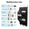 coastal rose Over the Door Shoe Organizer, Hanging Shoe Rack Organizer for Closet Door with 12 Deep Pockets & 3 Metal Hooks, 3-Tier Hanging Shoe