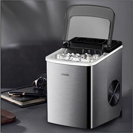 countertop ice machine Electric Countertop Ice Maker Machine, 33 Pounds in 24 Hours, 9 Ice Cubes Ready in 7 Minutes, with Ice Scoop, Self-Cleanin