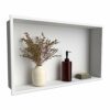 BLYLUND Shower Niche 12" x 24" Matte White Single Shelf Organizer NO Tile Needed, Stainless Steel Modern in Wall-Inserted Niche Recessed Shower S