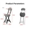 WALNUT Collapsible Dining Room Chairs Home Furniture Chairs For Kitchen Modern Simplicity Nordic Kitchen Stool Student Portable Stool (Color : C)