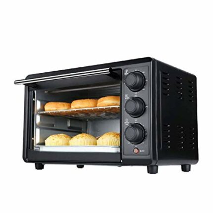 KKYKP Toaster Oven, Multi-function Stainless Steel Finish with Timer - Toast - Bake - Broil Settings, Natural Convection - 1300 Watts of Power