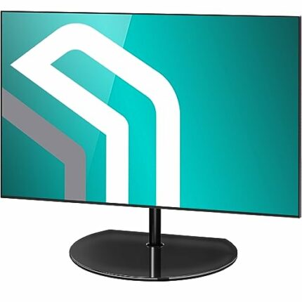 ONKRON Universal Swivel Table Top TV Stand for 32-65 Inch LED LCD Flat or Curved Screen TVs up to 35 kg - Tempered Glass TV Stand Base - Height A