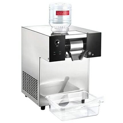 HLGKBY Freestanding Stainless Steel Ice Cube Machine Commercial Snowflake Ice Machine, 1000W Snowflake Crusher Machine 180kg/24h Snow Ice Maker T