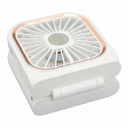 Airshi Hanging Neck Fan, Desk Fan 5 in 1 Collapsible Neck Fan Phone Holder USB Rechargeable for Travel