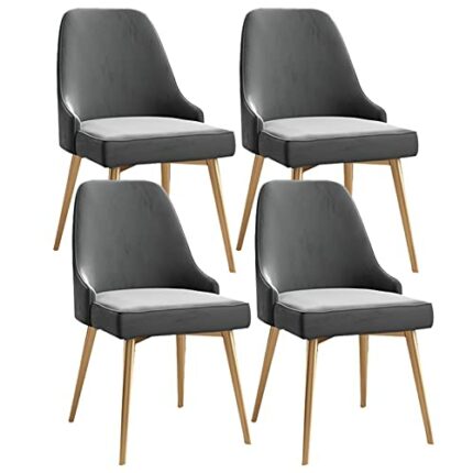 dining chair Kitchen Dining Room Furniture Chairs Kitchen Dining Chairs Set Of 4 Living Room Chairs with Metal Legs Velvet Seat and Backrests,Mod