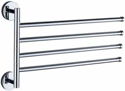 KNOXC Towel Racks,Towel Bar 4 Rods Rotating Towel Bar Wall Mounted Brass Bathroom Organizer Storage, Polished Finish for Bathroom or Kitchen Towe