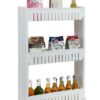 Copper Top - 3-Tier Slim Slide Out Kitchen Trolley, Storage Shelf, Moving Wall Cabinets Tower Holder Rack on Wheels, Rolling Storage Unit Cart fo