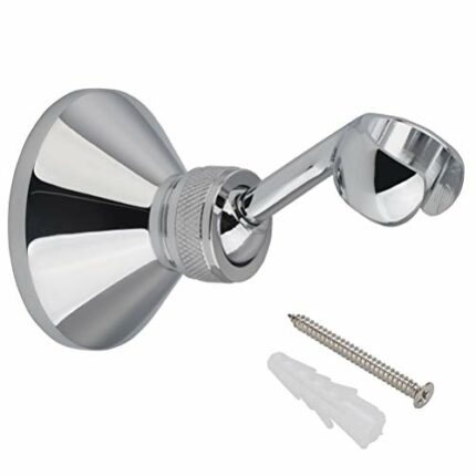 HIMREYLD Shower Head Holders - Copper Shower Holder Bracket 360 Degree Adjustable Wall Mount for Standard Handheld Showerhead and Hose - Chrome P