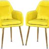 dining chair Kitchen Dining Room Furniture Chairs Home Velvet Dining Chair Set Of 2 Modern Accent Leisure Armchair Upholstered Living Room Chairs
