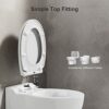 Toilet Seat, Soft Close Toilet Seats White with Quick Release for Easy Clean, Top Fixing, Stay Tight Toilet Lid Oval Shape, Heavy Duty Urea-Forma