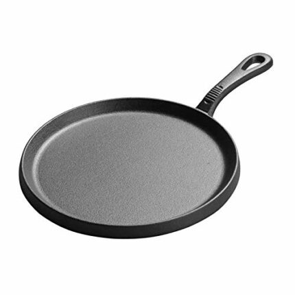 NXYJD 25cm Thickened Cast Iron Griddles Crepe Pan Omelet Pancake Griddles Home Non-stick Grill Pan Round BBQ Plate Single Handle