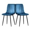 WANGFENG 2PCS Dining Chair, Fleece kitchen chair Upholstered Accent Chairs with Sturdy Metal Legs for Home Office Furniture