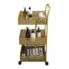 DINGZZ Scandinavian Iron Shelves Bedroom Kitchen Metal Removable Bathroom Storage Rack With Wheels Trolley