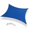 Warooma 2.5m x 2.5m Sun Shade Sails Canopy with Rope Rectangle Sand UV Heavy Duty Commercial Grade Patio Waterproof Block Sun Shade Awning for Ou