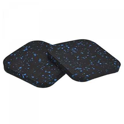 uxcell Treadmill Mat-3.9"x3.9" Exercise Equipment Mat for Floor Protection Sound Reduction, Black Blue 2Pcs