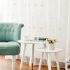 ASPECT Dina Set of 2 Nesting, Occasional Table (White), wood, L:48 Diameter x48(H) cm./S:33 Diameter x40(H) cm