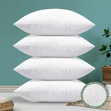 Sungeek 4 Pack Waterproof Cushion Inner Pads, Outdoor Decorative Pillow Inserts Soft Fluffy Plump Cushion Inserts for Patio Garden Bench Farmhous