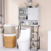 UROSULO Over The Toilet Storage Cabinet, Over The Toilet Storage Shelf with Toilet Paper Holder, Bathroom Organizer Over Toilet Storage, Space-Sa
