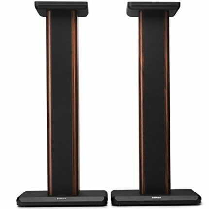Edifier 4005015 SS02C S2000MKIII Speaker Stands Pair - 26.5 Inches - Anti-vibration Design - Wood Grain (Brown/Black)